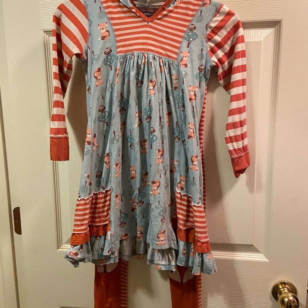 Fox Print Pants and Hoodie Set size 10